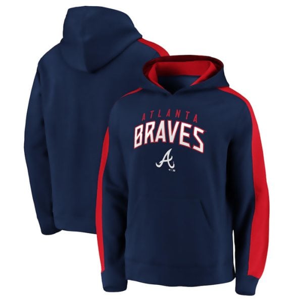 Atlanta Braves Navy Game Time Arch Pullover Hoodie Pullover Hoodie