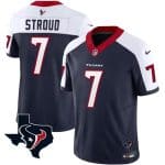 Houston Texans #7 C.J. Stroud White Navy 2023 F.U.S.E. Vapor Untouchable Limited Stitched Jersey