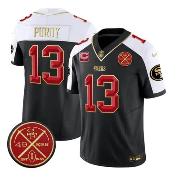 San Francisco 49ers #13 Brock Purdy Black Alternate F.U.S.E. 1-Star C With Est.1946 Patch Vapor Limited Stitched Jersey