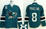 Sharks #8 Joe Pavelski Teal Autographed Stitched Jersey