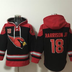 Arizona Cardinals #18 Marvin Harrison Jr. Black Ageless Must-Have Lace-Up Pullover Hoodie