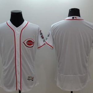 Reds Blank White Flexbase Authentic Collection Stitched Jersey