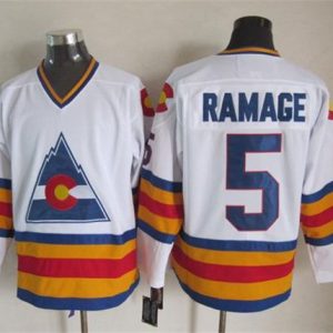 Avalanche #5 Rob Ramage White CCM Throwback Stitched Jersey