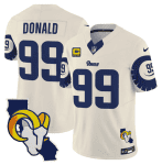Los Angeles Rams #99 Aaron Donald Bone 2025 4-Star C Patch F.U.S.E. V2 Limited Stitched Jersey