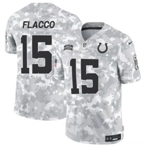 Indianapolis Colts #15 Joe Flacco Arctic Camo 2024 F.U.S.E. Salute To Service Limited Stitched Jersey