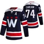 Washington Capitals #74 John Carlson Navy Pro Stitched Jersey