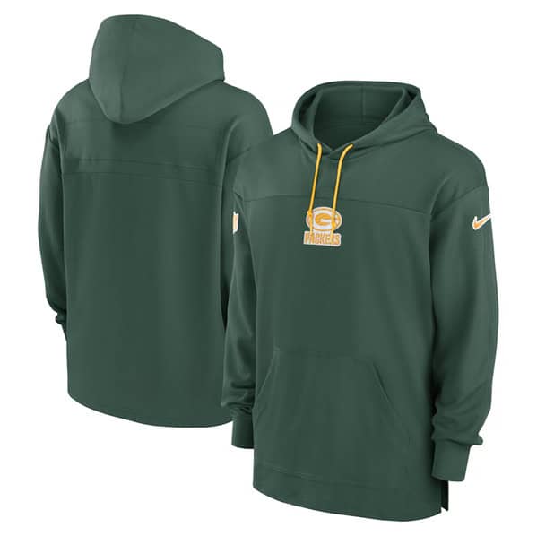 Green Bay Packers Green Performance Pullover Hoodie