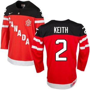 Olympic CA. #2 Duncan Keith Red 100th Anniversary Stitched Jersey