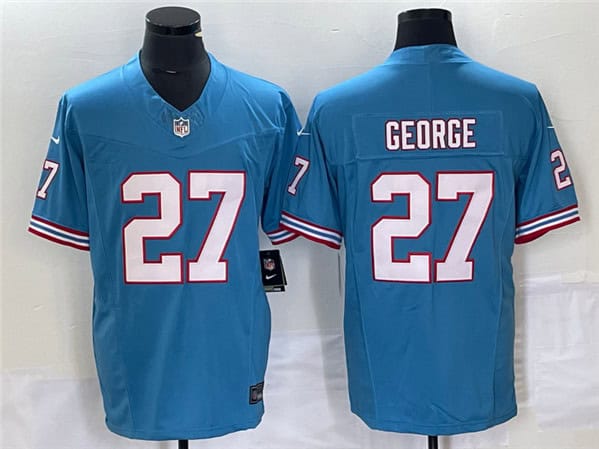 Tennessee Titans #27 Eddie George Light Blue 2023 F.U.S.E. Vapor Limited Throwback Stitched Jersey