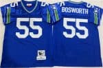 Seattle Seahawks #55 Brian Bosworth Royal Throwback Football Stitched Jersey