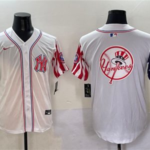 New York Yankees Team Big Logo White American Style Limited Stitched Jersey