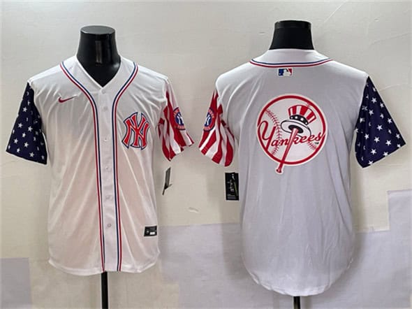 New York Yankees Team Big Logo White American Style Limited Stitched Jersey