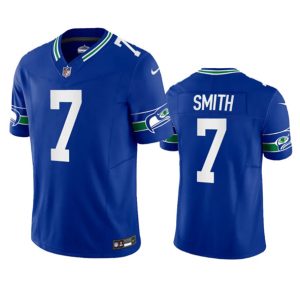 Seattle Seahawks #7 Geno Smith Royal 2023 F.U.S.E. Vapor Limited Throwback Stitched Jersey