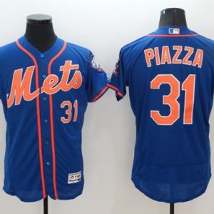 Mets #31 Mike Piazza Blue Flexbase Authentic Collection Stitched Jersey