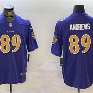 Baltimore Ravens #89 Mark Andrews Purple Gold Vapor Untouchable Limited Jersey