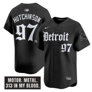 Detroit Lions #97 Aidan Hutchinson Black 'Motor Gothic Edition' Vapor Premier Limited Stitched Jersey
