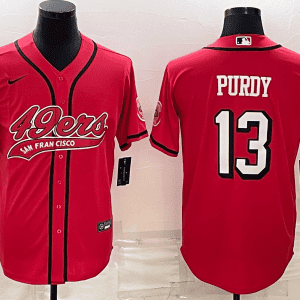 San Francisco 49ers #13 Brock Purdy New Red With Patch Cool Base Stitched Baseball Jersey