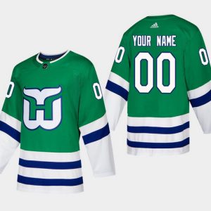 Carolina Hurricanes Custom Green Stitched Jersey