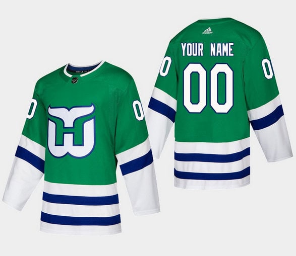 Carolina Hurricanes Custom Green Stitched Jersey