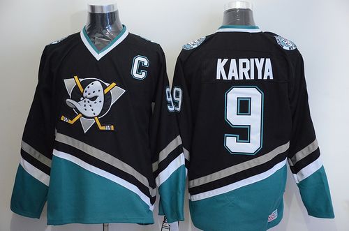 Ducks #9 Paul Kariya Black CCM Throwback Stitched Jersey