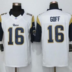 Rams #16 Jared Goff White Stitched Limited Nike Jersey