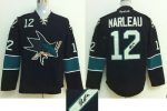 Sharks #12 Patrick Marleau Black Autographed Stitched Jersey