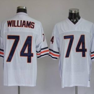 Mitchell Ness Bears #74 Chris Williams White Stitched Throwback Jersey