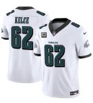 Philadelphia Eagles #62 Jason Kelce White 2024 New With 4-Star C Patch F.U.S.E. Vapor Untouchable Limited Jersey