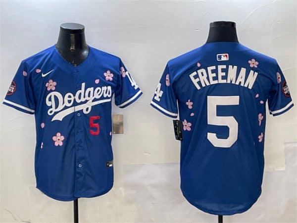 Los Angeles Dodgers #5 Freddie Freeman Royal 2025 Tokyo Series Limited Stitched Jersey