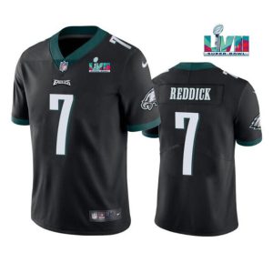 Philadelphia Eagles #7 Haason Reddick Black Super Bowl LVII Patch Vapor Untouchable Limited Stitched Jersey