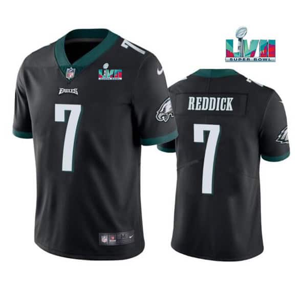 Philadelphia Eagles #7 Haason Reddick Black Super Bowl LVII Patch Vapor Untouchable Limited Stitched Jersey