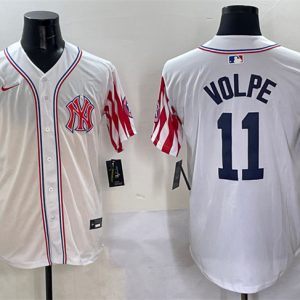 New York Yankees #11 Anthony Volpe White American Style Limited Stitched Jersey