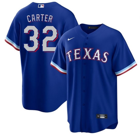 Texas Rangers #32 Evan Carter Royal Cool Base Stitched Jersey