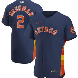 Houston Astros Navy #2 Alex Bregman Flex Base Stitched Jersey