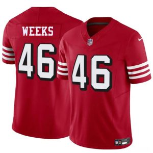 San Francisco 49ers #46 Jon Weeks New Red 2025 F.U.S.E. Vapor Untouchable Limited Stitched Jersey