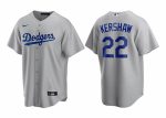 Los Angeles Dodgers #22 Clayton Kershaw Grey Stitched Jersey