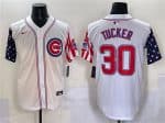 Chicago Cubs #30 Kyle Tucker White 2025 Independence Day Vapor Premier Limited Stitched Jersey