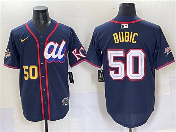 American League #50 Kristofer Bubic Navy 2025 All-Star Edition Limited Stitched Jersey