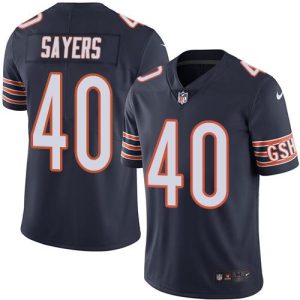 Bears #40 Gale Sayers Navy Blue Stitched Limited Rush Nike Jersey