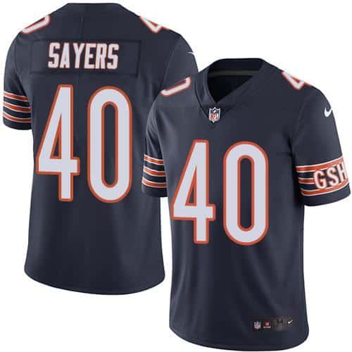 Bears #40 Gale Sayers Navy Blue Stitched Limited Rush Nike Jersey