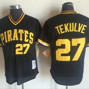 Pittsburgh Pirates #27 Kent Tekulve Mitchell and Ness Black Throwback Stitched Jerseys