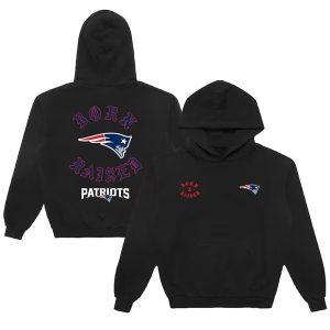 New England Patriots Black Born X Raised Pullover Hoodie