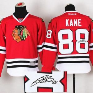 Blackhawks #88 Patrick Kane Red Autographed Stitched Jersey