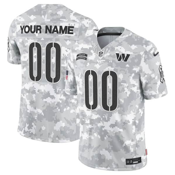Washington Commanders Custom 2024 F.U.S.E. Arctic Camo Salute To Service Limited Stitched Jersey