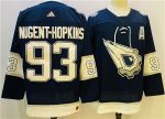 Edmonton Oilers #93 Ryan Nugent-Hopkins Navy White Stitched Jersey
