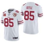 San Francisco 49ers #85 George Kittle White With C Patch 2021 75th Anniversary Vapor Untouchable Limited Stitched Jersey
