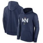 Minnesota Twins Navy 2024 City Connect Collection Practice Performance Pullover Hoodie