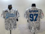 Detroit Lions #97 Aidan Hutchinson 2024 Arctic Camo Salute To Service Stitched Jersey
