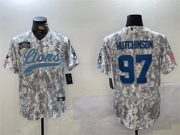 Detroit Lions #97 Aidan Hutchinson 2024 Arctic Camo Salute To Service Stitched Jersey