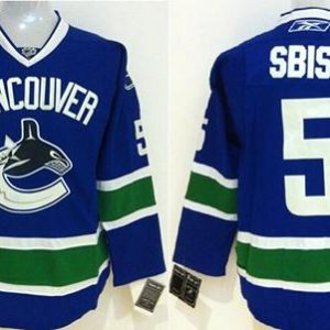 Canucks #5 Luca Sbisa Blue Stitched Jersey